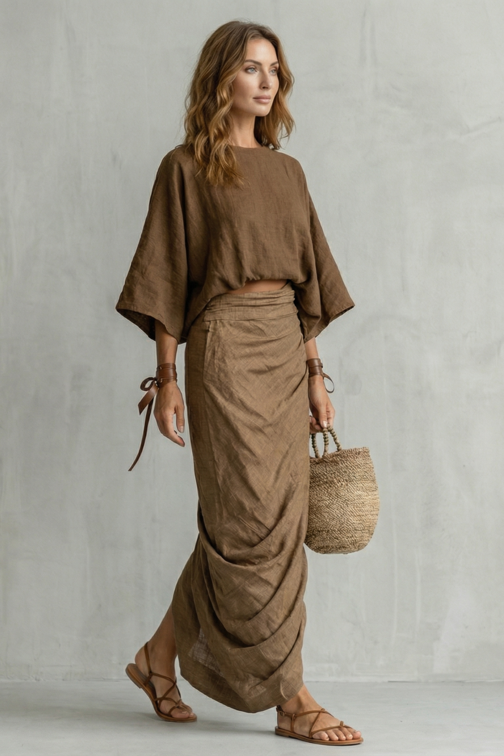 Conjunto de dos piezas para mujer, holgado y con caída