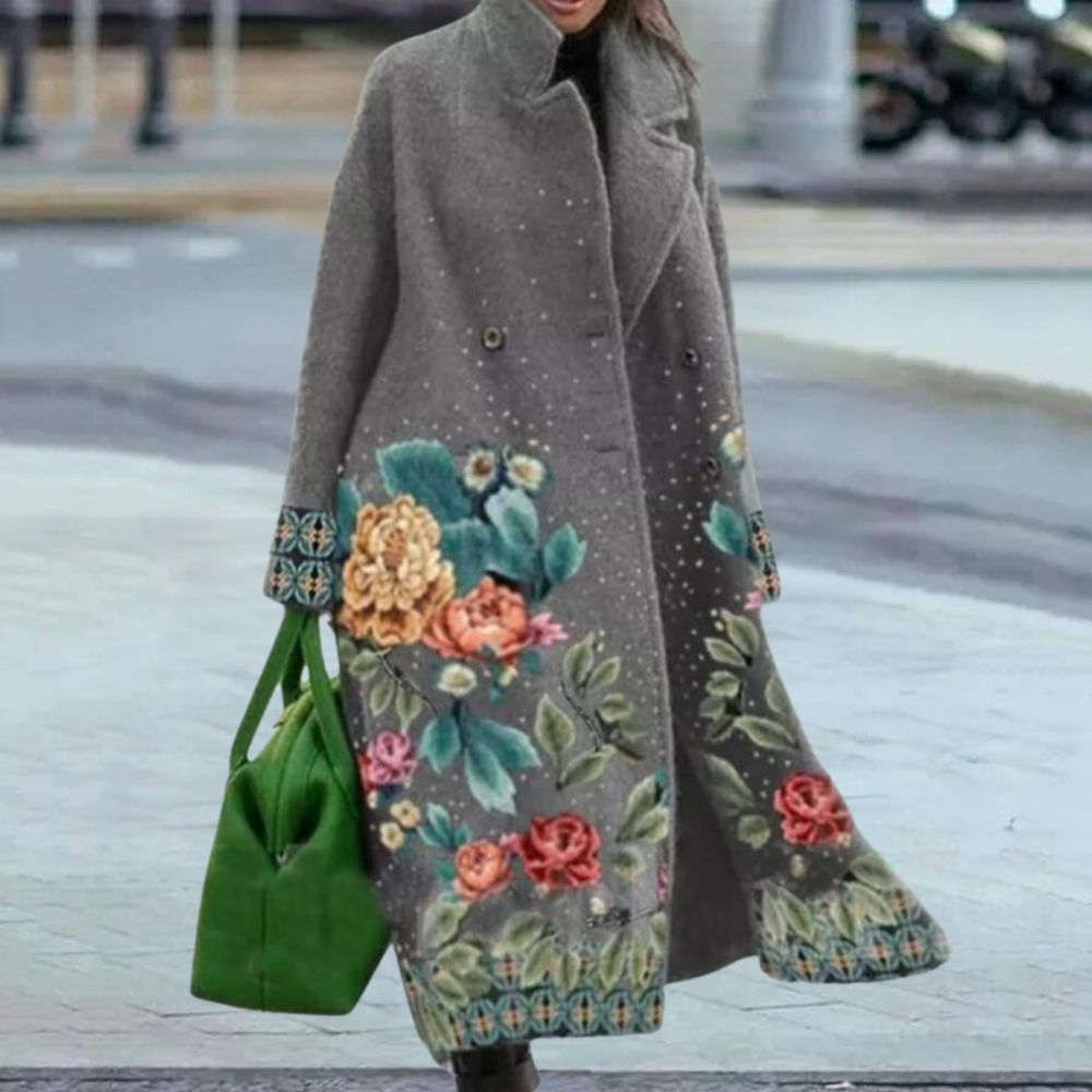 Women's Abstract Print Longline Coat