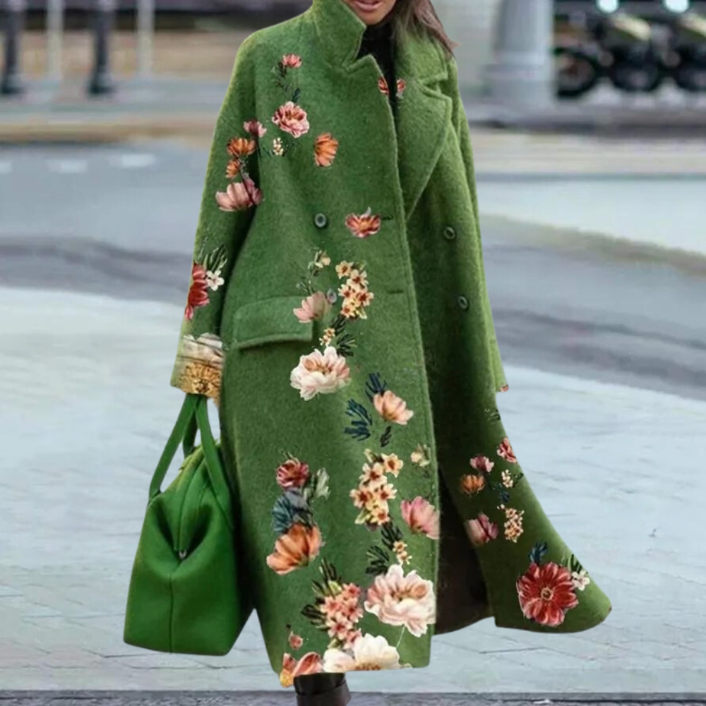 Women's Abstract Print Longline Coat