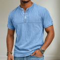 Gewaschenes Henley-T-Shirt für Herren