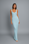 Damen Ärmelloses schimmerndes Maxikleid für elegante Abendanlässe