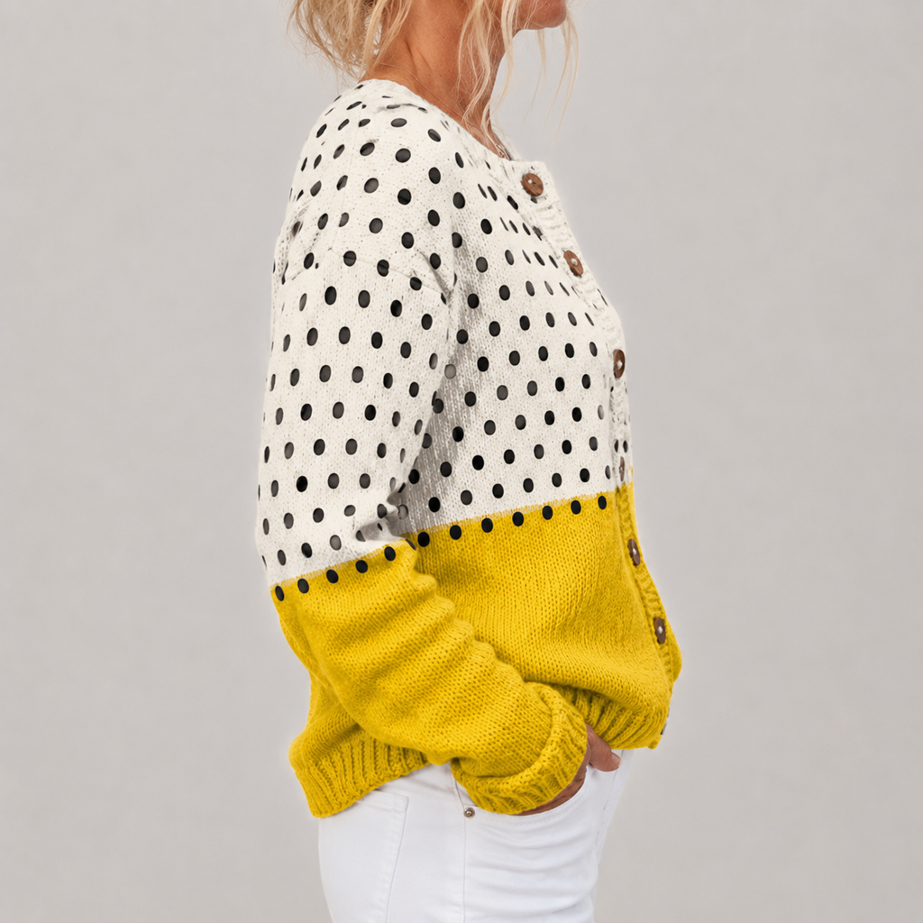 Damen-Cardigan mit Polka-Dots