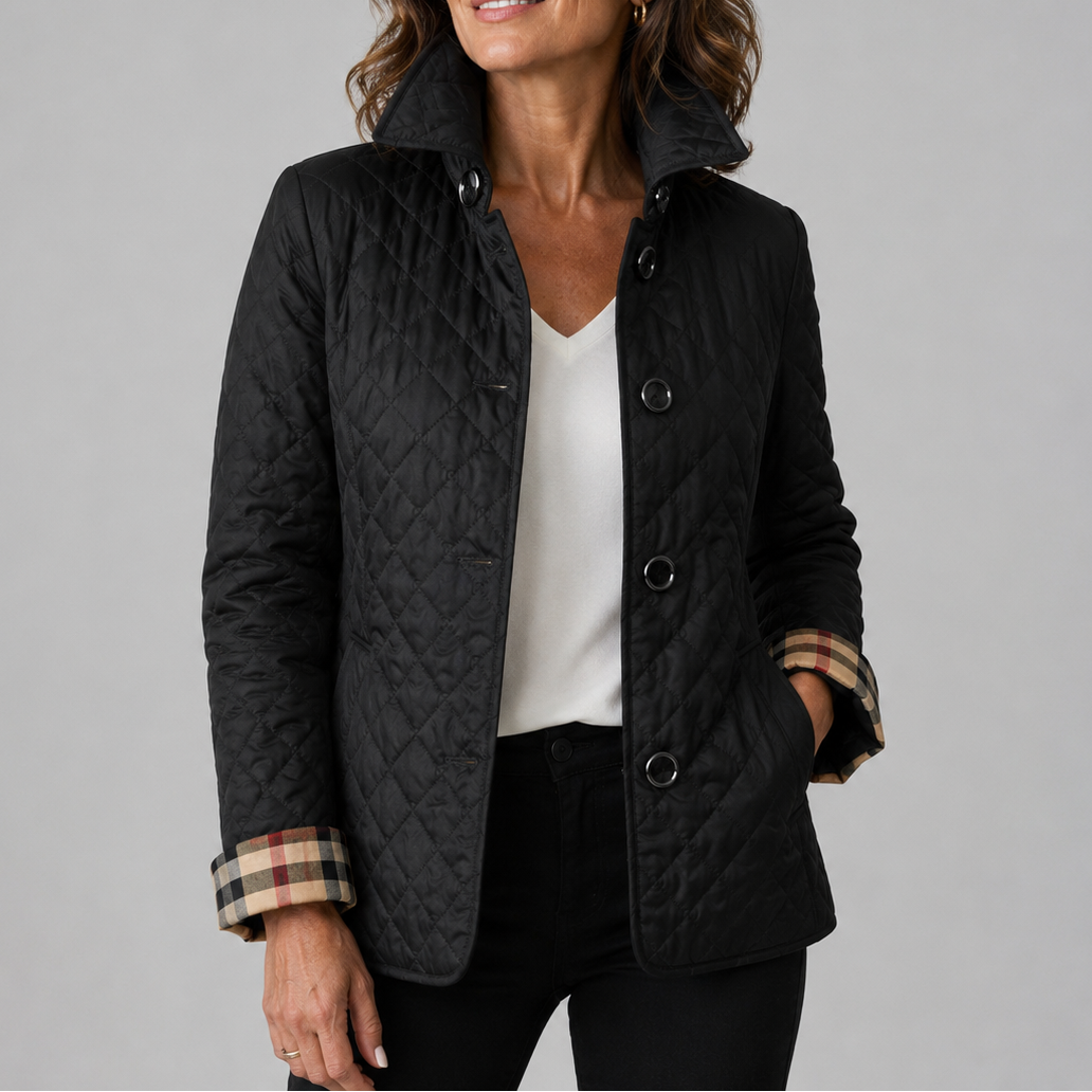 Women's Diamond Quilted Button-Front Jacket
