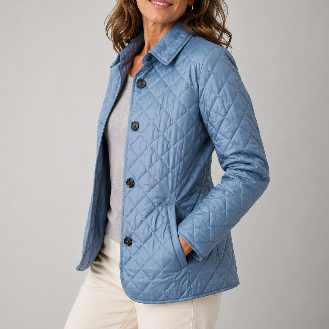 Women's Diamond Quilted Button-Front Jacket