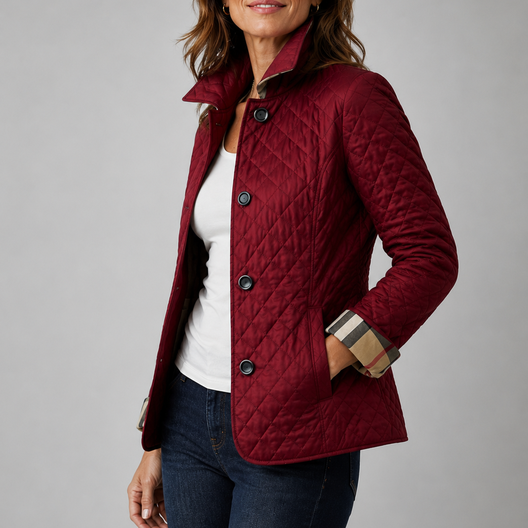 Women's Diamond Quilted Button-Front Jacket