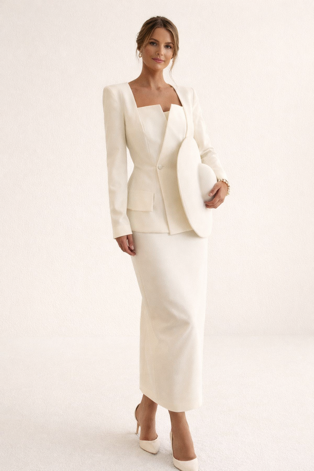 Damen maßgeschneiderter Blazer- und Rock-Set mit schlanker Passform und elegantem, strukturiertem Design