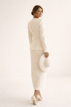 Damen maßgeschneiderter Blazer- und Rock-Set mit schlanker Passform und elegantem, strukturiertem Design