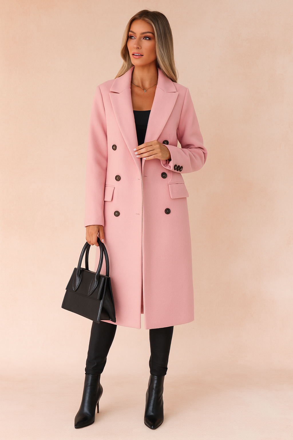 Cappotto lungo da donna doppiopetto