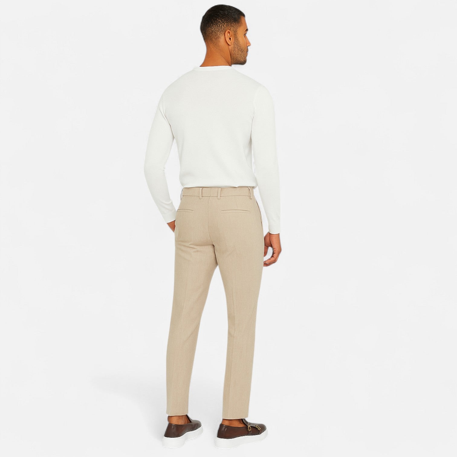 Herren-Ledermokassins mit Doppelriemen und erhöhter Sohle für smarten Casual-Look
