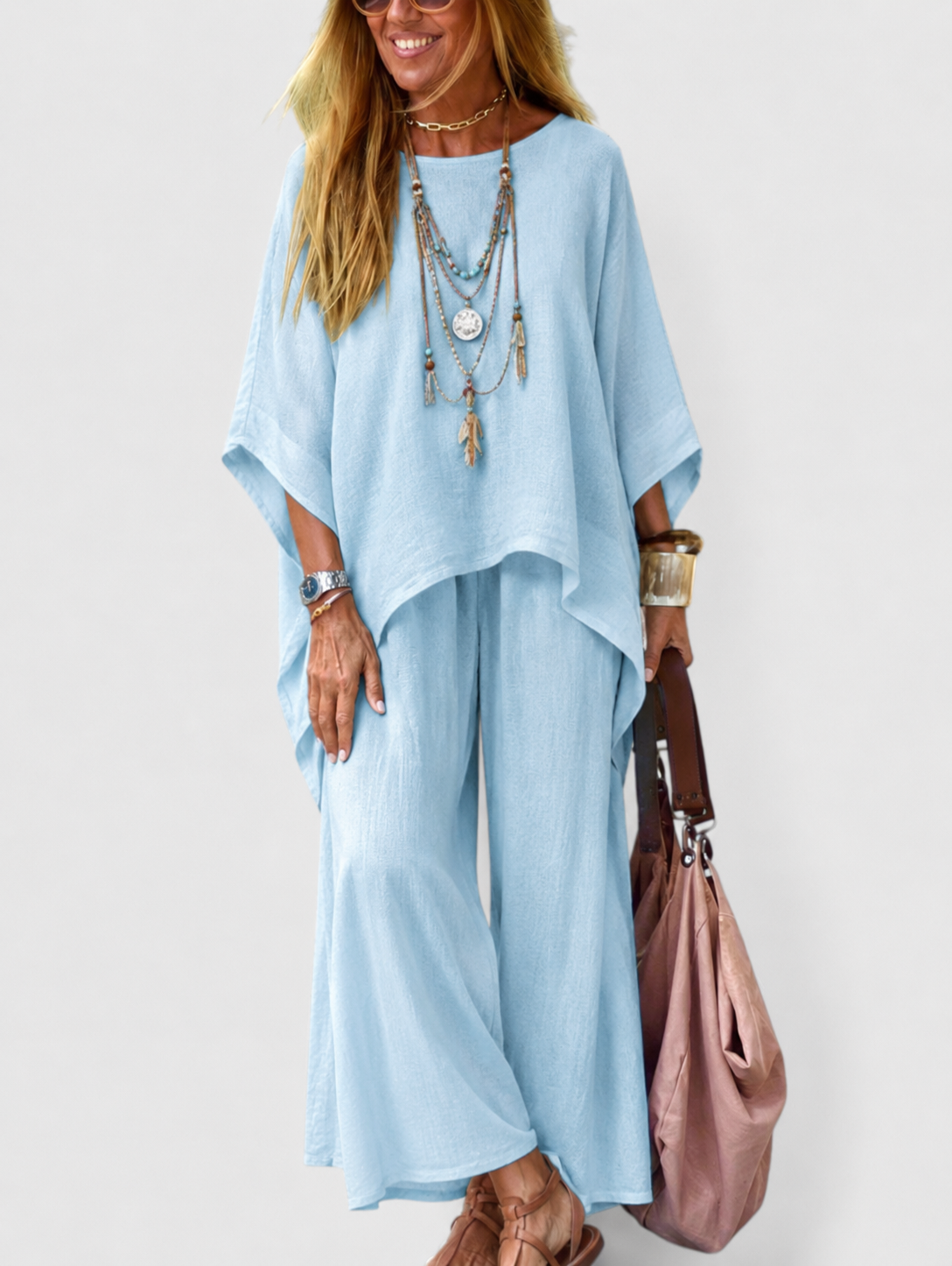 Robe midi à superposition et coupe décontractée pour femme