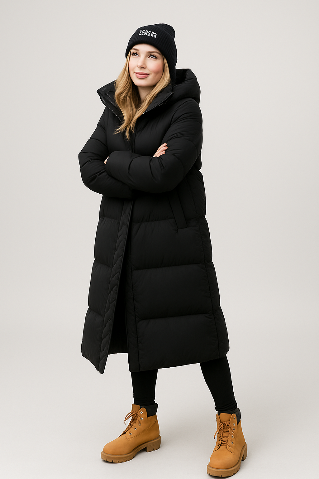 Women’s Quilted Hooded Longline Coat
