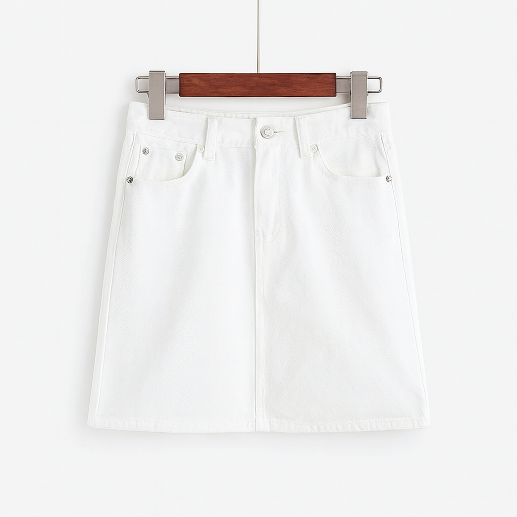 Damen Denim-Minirock mit strukturierter Passform und klarem, minimalistischem Design