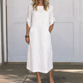 Damen lockeres Maxikleid mit Seitentaschen