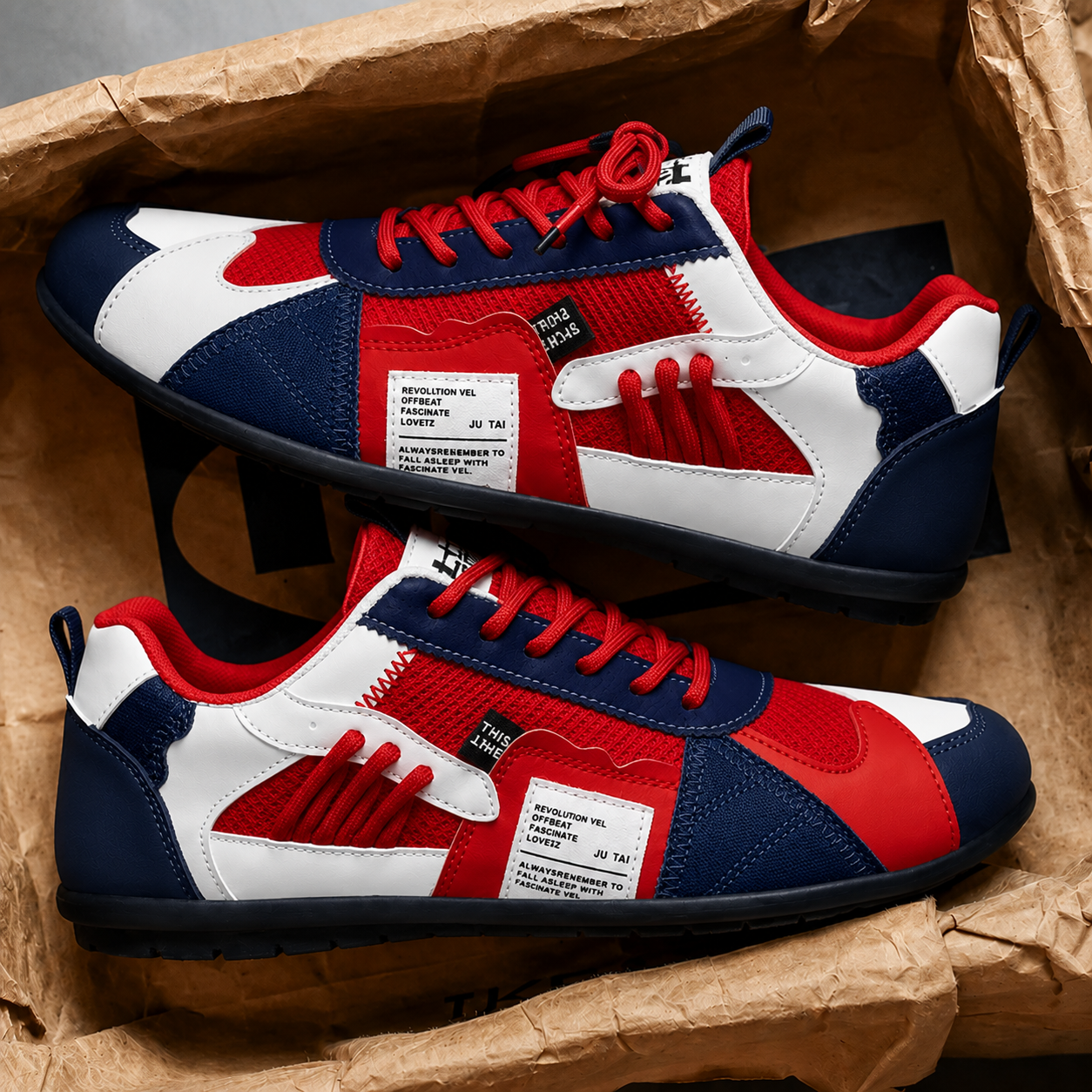 Herren Sneaker mit Farbfeldern, Schnürung und lässigem Design zum Gehen