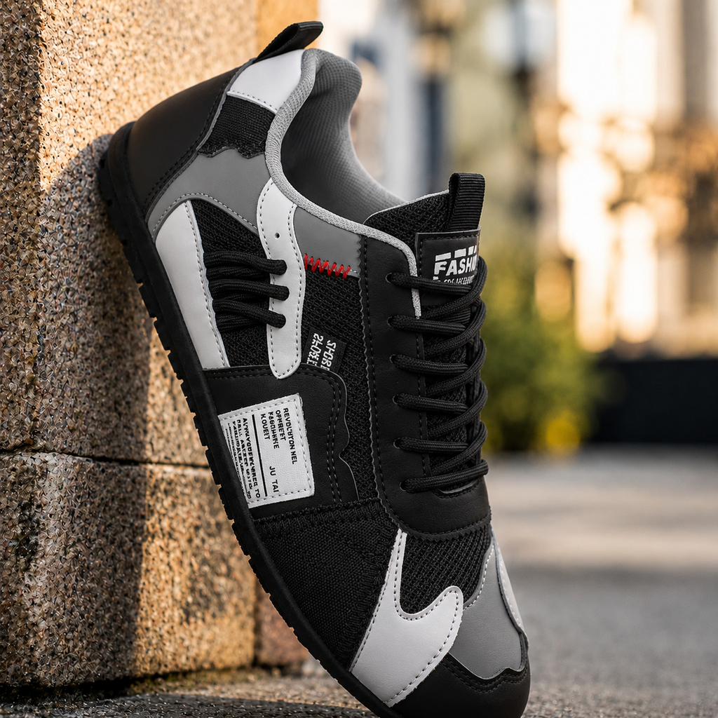 Herren Sneaker mit Farbfeldern, Schnürung und lässigem Design zum Gehen