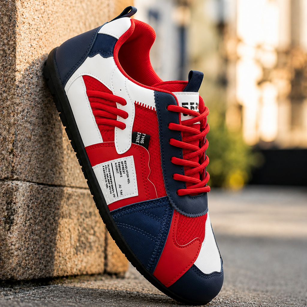 Herren Sneaker mit Farbfeldern, Schnürung und lässigem Design zum Gehen
