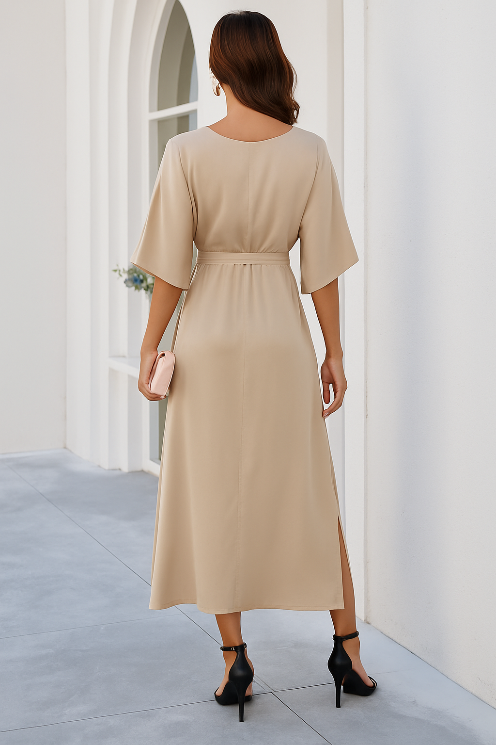 Judeena | V-Hals Dames Jurk Midi Lente