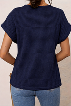 Blusa da donna in maglia testurizzata con pizzo all’uncinetto