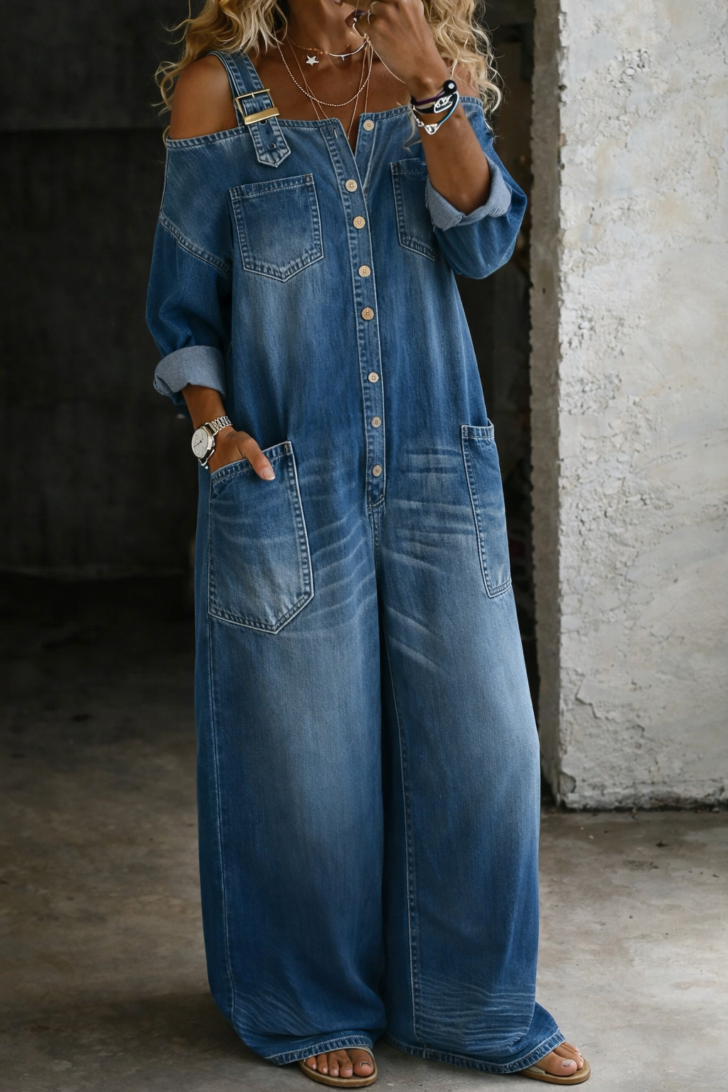 Women's Wide Leg Utility Jumpsuit