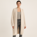 Lange Strickjacke für Damen mit offener Vorderseite