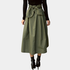 Damen Midirock mit hoher Taille und fließender, eleganter Silhouette