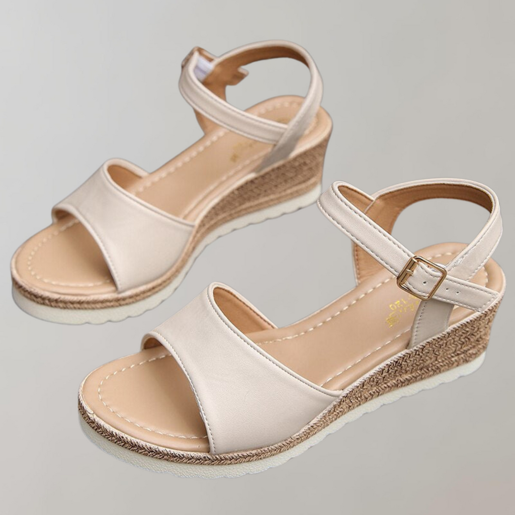 Women's Espadrille Platform Sandals with Adjustable Ankle Strap and Cushioned Footbed