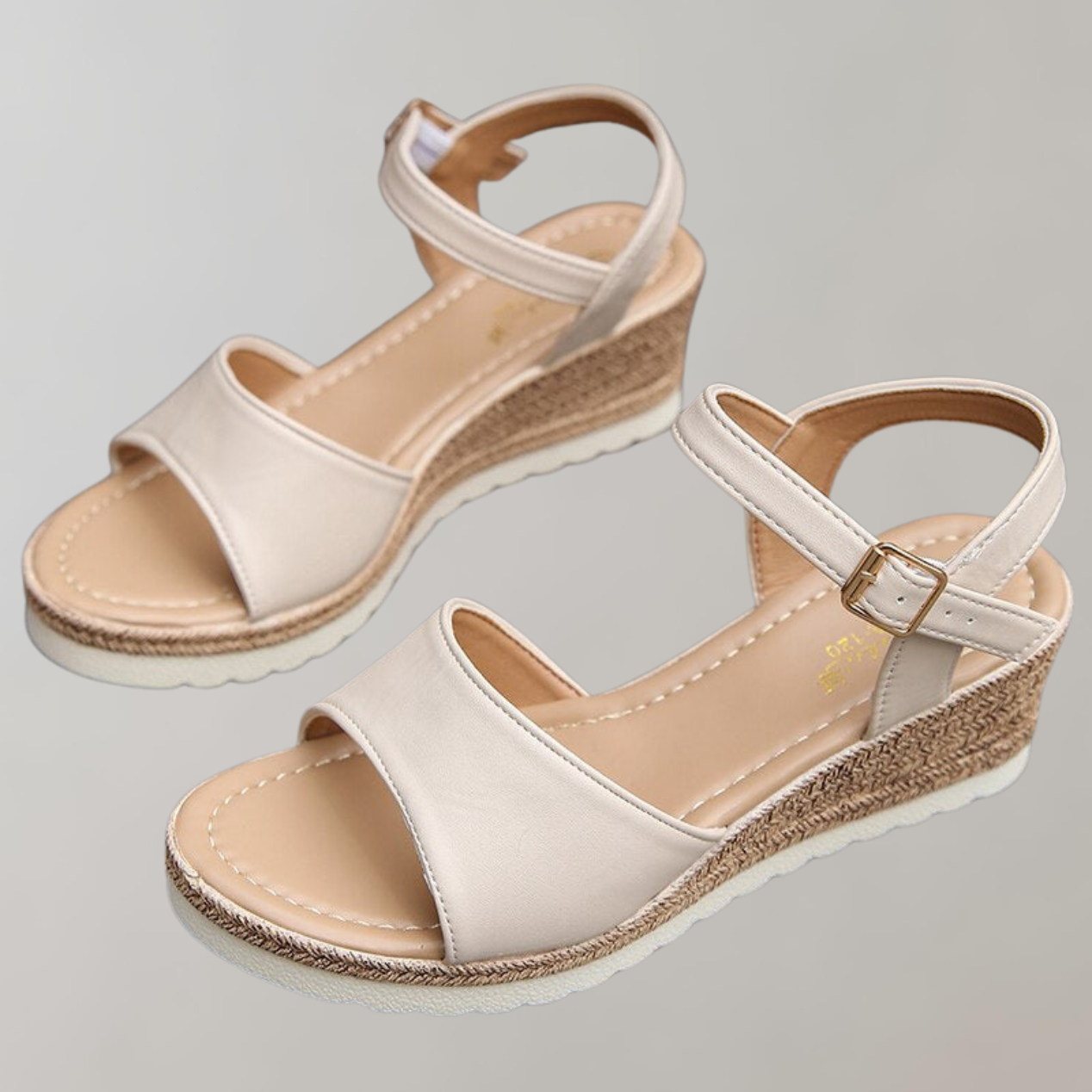 Women's Espadrille Platform Sandals with Adjustable Ankle Strap and Cushioned Footbed