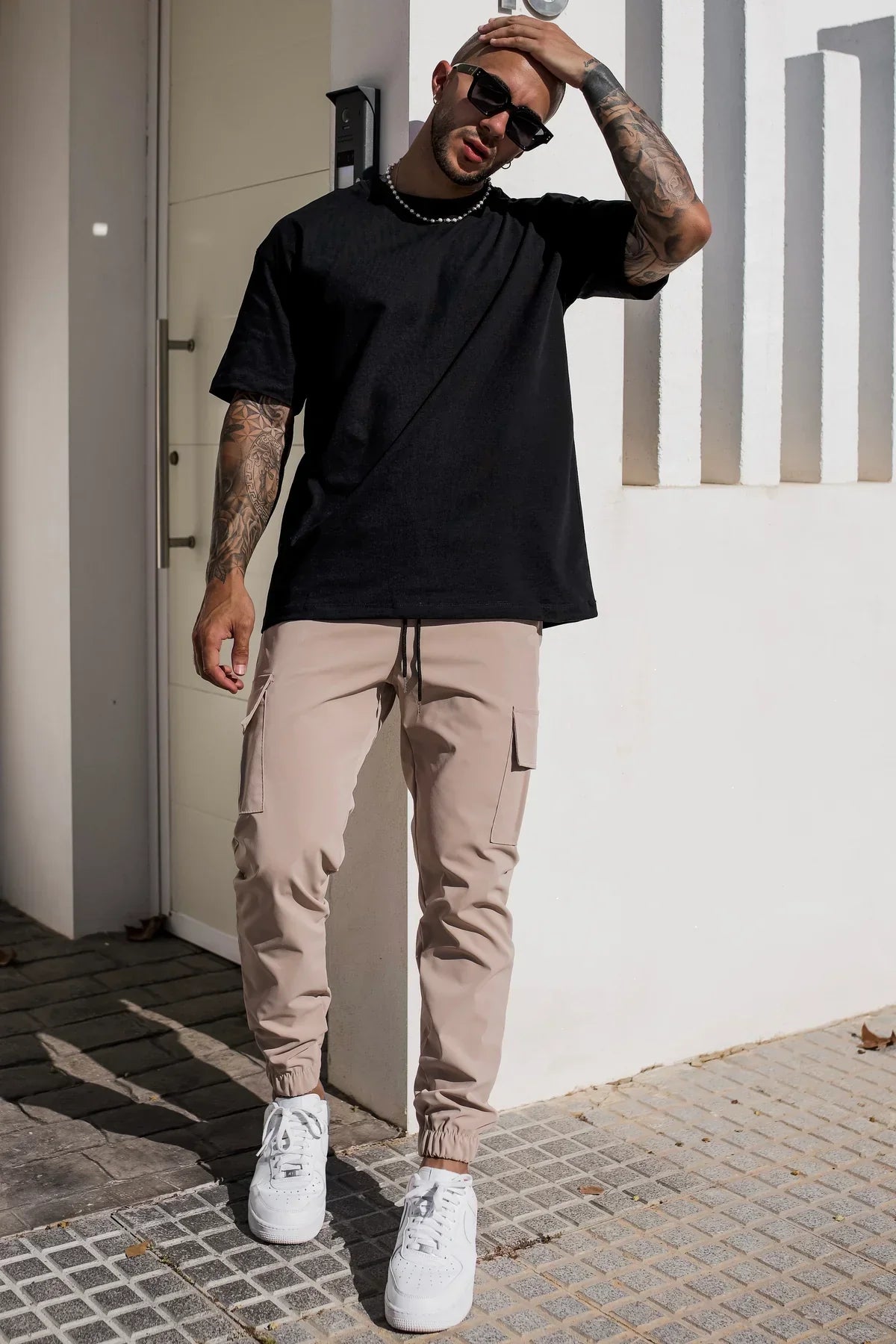 Pantalon cargo jogger fuselé pour homme