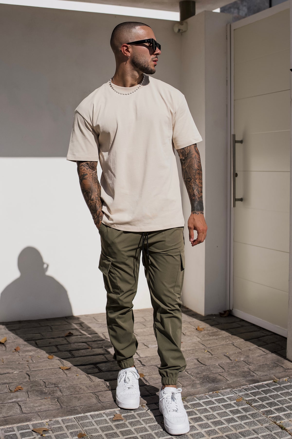 Pantalon cargo jogger fuselé pour homme