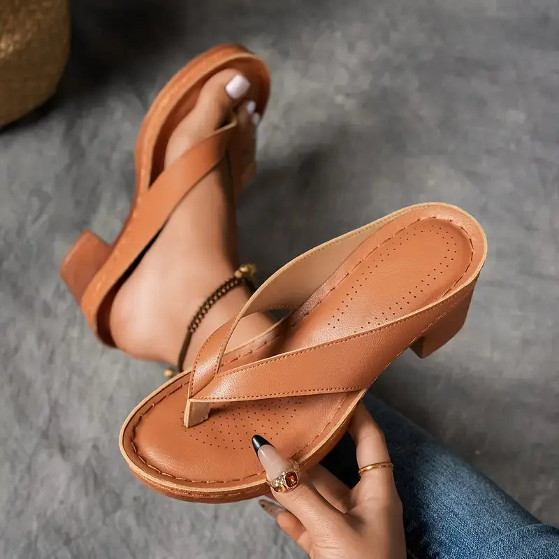 Damen Plateau-String-Sandalen