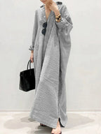 Damen gestreiftes Maxikleid mit lockerem Sitz und vintage-inspiriertem Stil