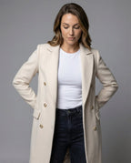 Manteau long croisé pour femme