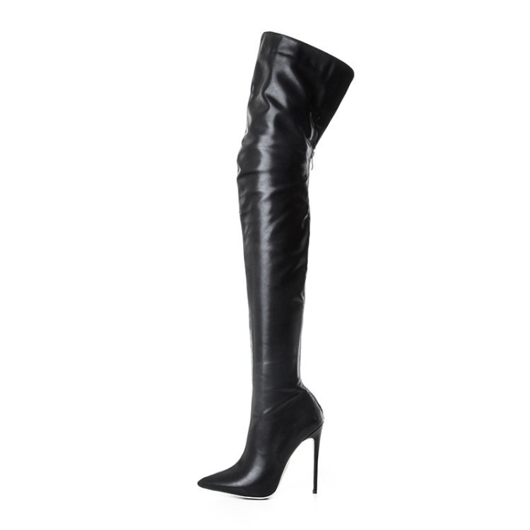 Damen Overknee-Stiefel mit Reißverschluss und elegantem High-Heel-Design