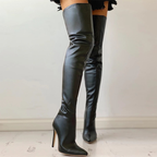 Damen Overknee-Stiefel mit Reißverschluss und elegantem High-Heel-Design