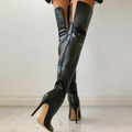 Damen Overknee-Stiefel mit Reißverschluss und elegantem High-Heel-Design