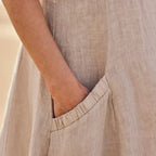Women's Sleeveless Linen-Look Midi Dress with Pockets