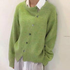 Asymmetrisk cardigan med knapper til kvinder