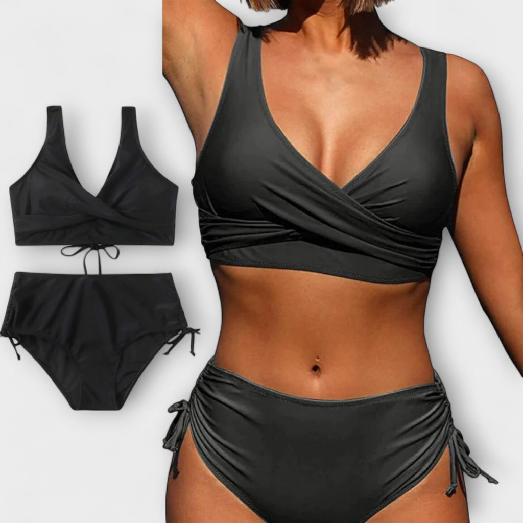 Bikini-set med omlott fram för kvinnor