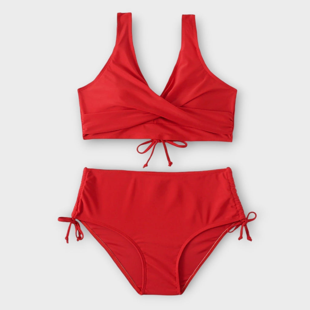 Bikini-set med omlott fram för kvinnor