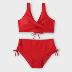 Bikini-set med omlott fram för kvinnor