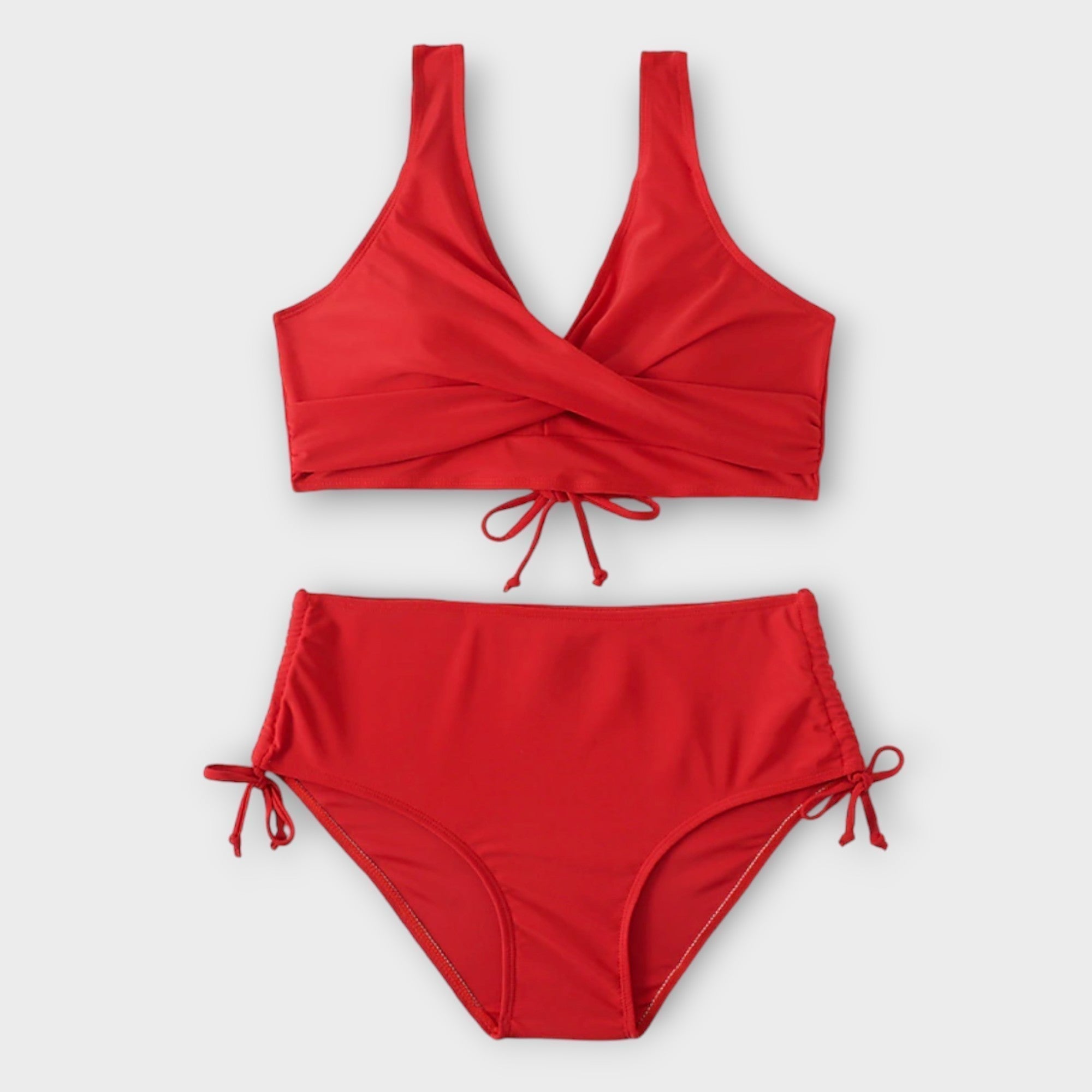 Bikini-set med omlott fram för kvinnor