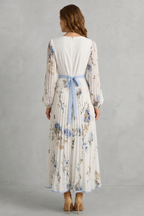 Women's Pleated Floral Maxi Dress