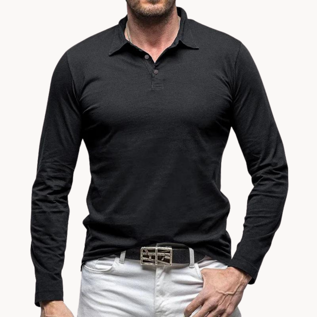Polo classica da uomo a maniche lunghe