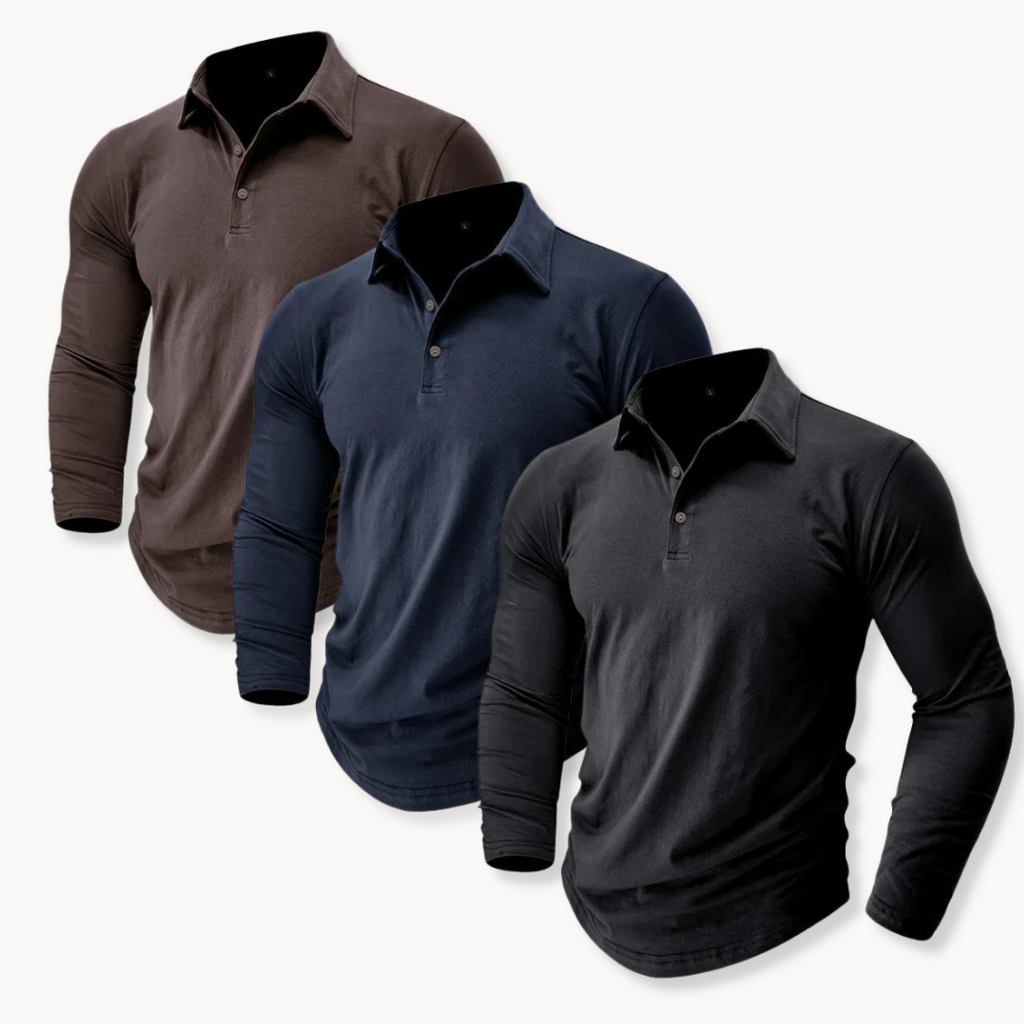 Polo classica da uomo a maniche lunghe