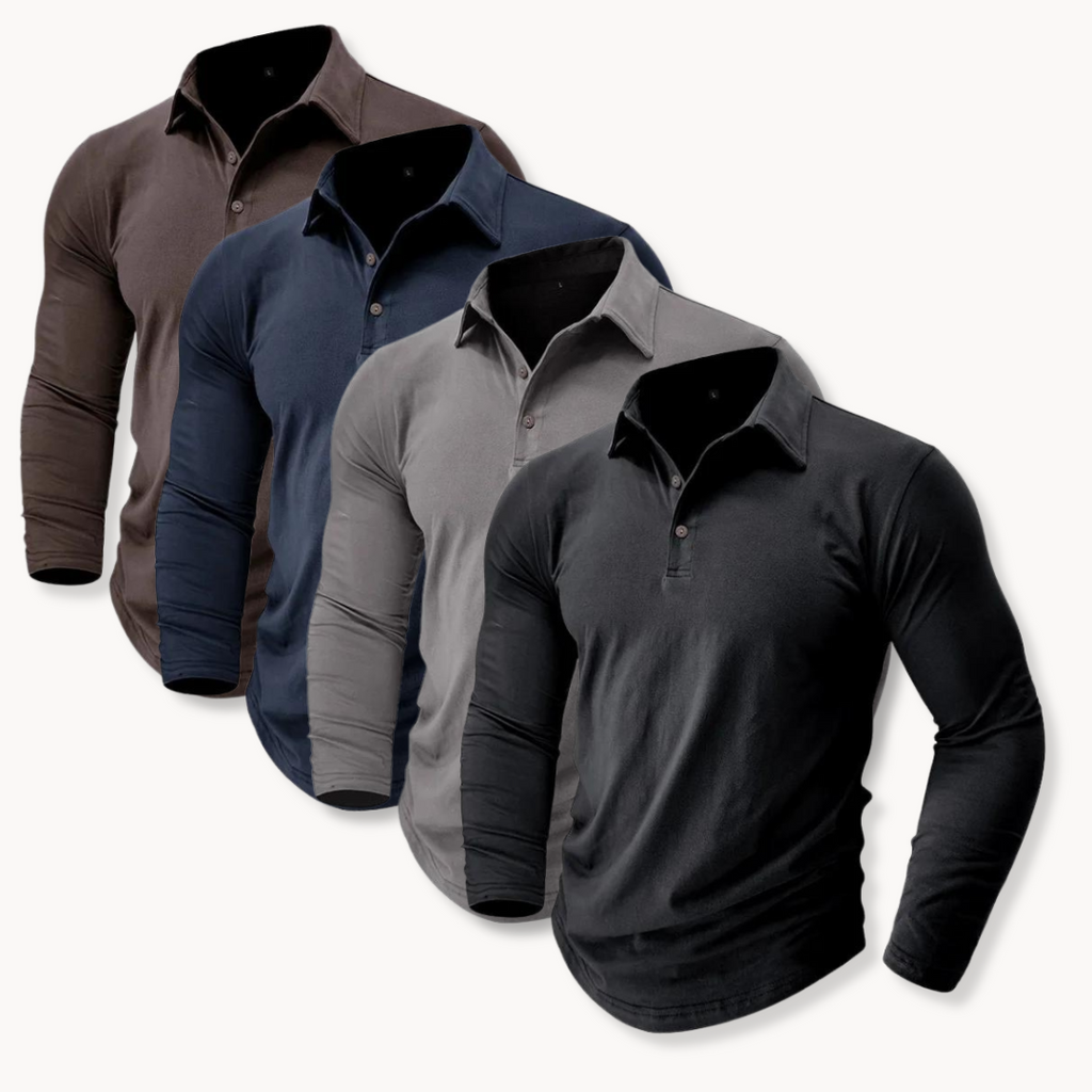 Polo classica da uomo a maniche lunghe