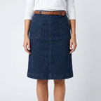 Women’s Knee-Length A-Line Denim Skirt