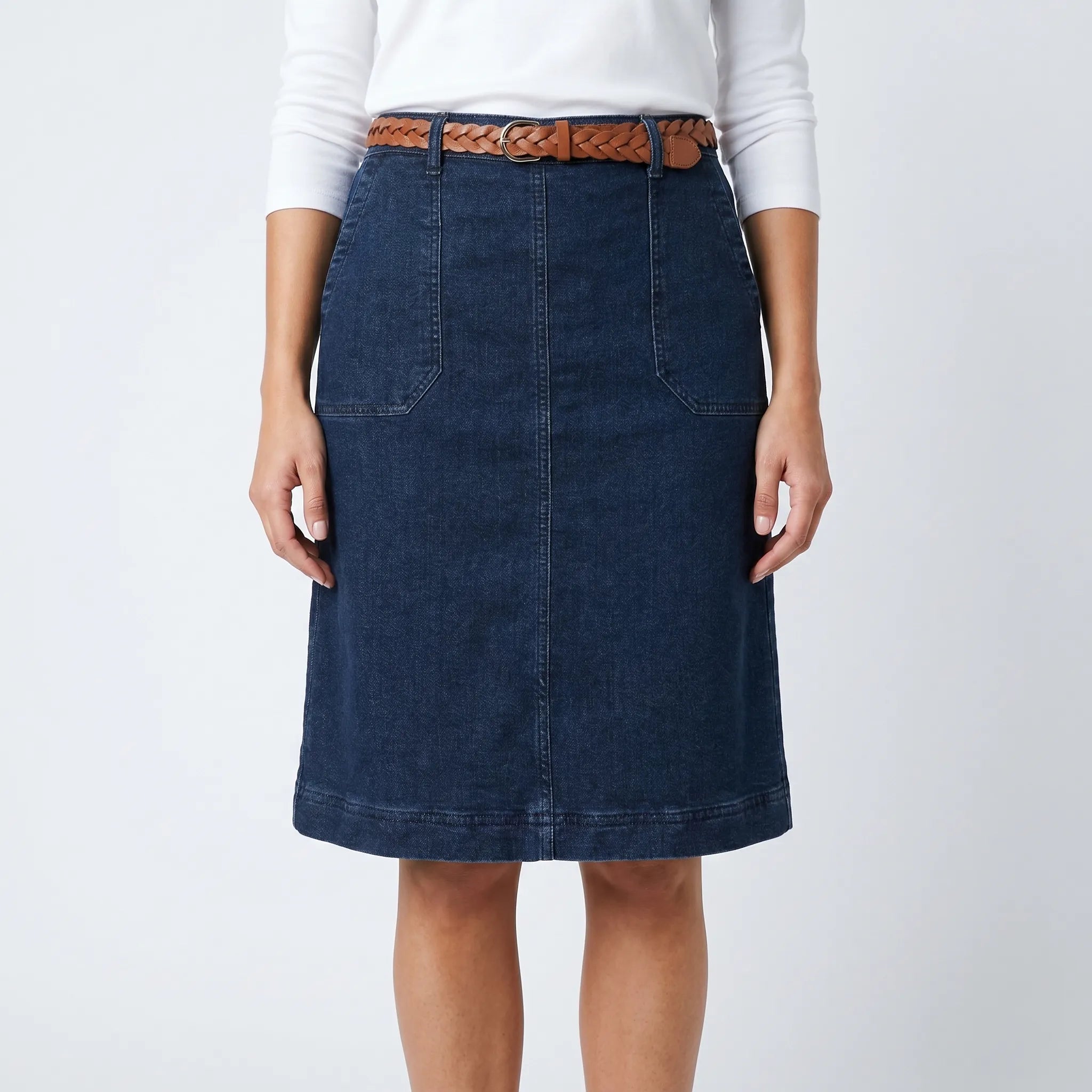 Women’s Knee-Length A-Line Denim Skirt