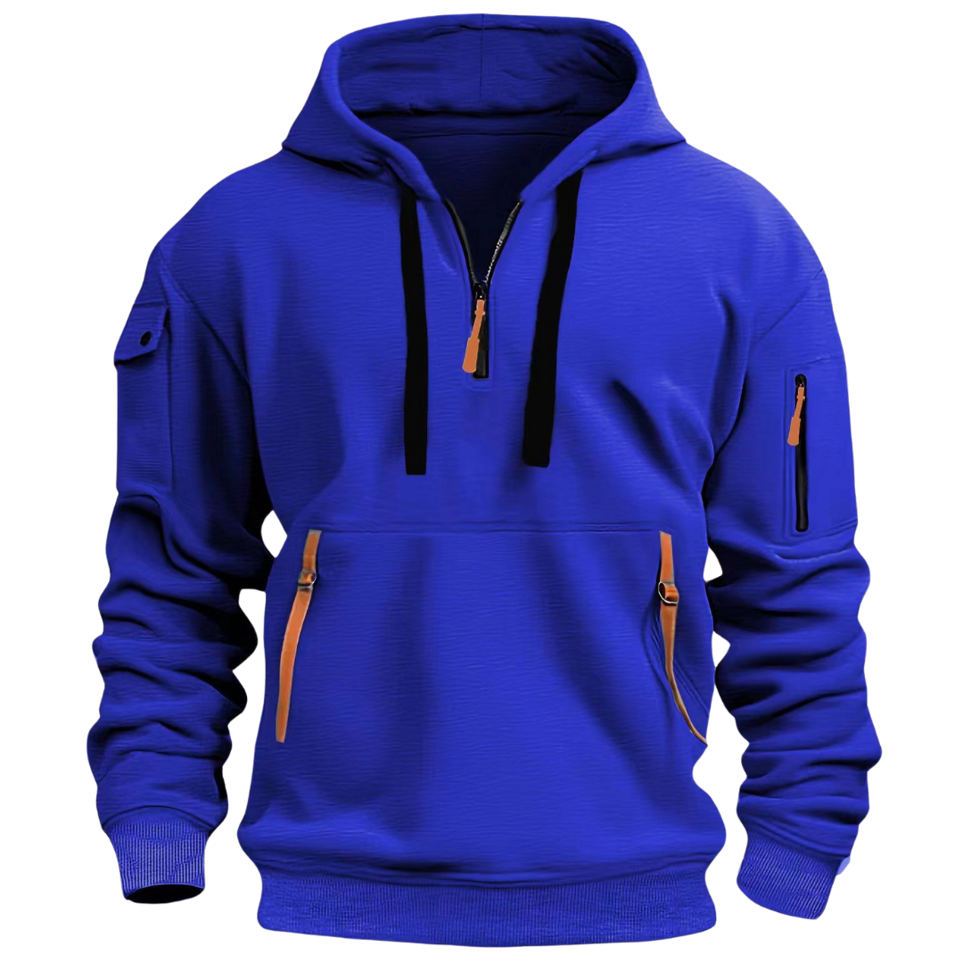 Felpa con cappuccio da uomo Utility con mezza zip