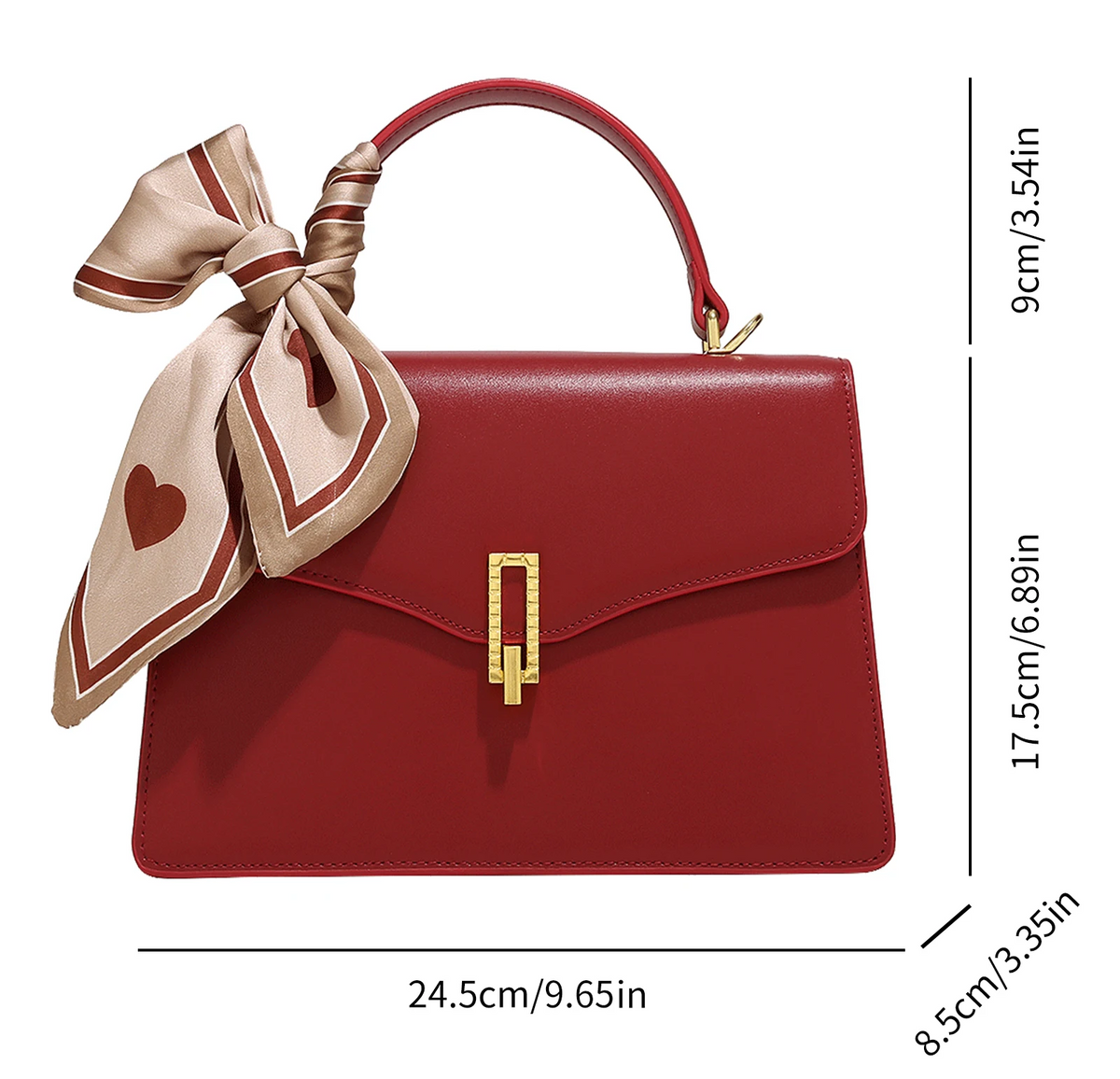 Borsa da donna strutturata con patta e manico superiore