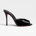 Damen-Mules mit Pfennigabsatz und Peeptoe-Spitze